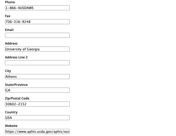 Organization Address Fields Image