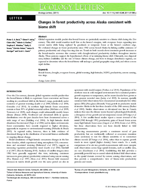 Changes in forest productivity across Alaska consistent with biome shift