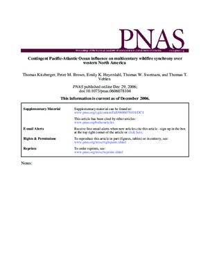 Contingent Pacific-Atlantic Ocean influence on multicentury wildfire synchrony over western North America