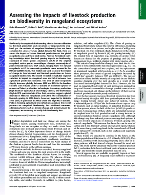 Assessing the impacts of livestock production on biodiversity in rangeland ecosystems