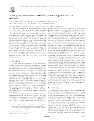 A new, global, multi-annual (2000–2007) burnt area product at 1 km resolution  Vol. 35