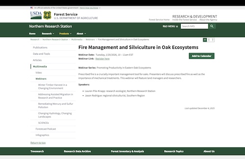 Fire Management and Silviculture in Oak Ecosystems