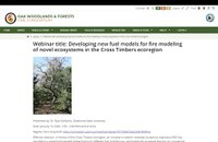 Oak Woodlands & Forests Fire Consortium Webinar - Developing new fuel models for fire modeling of novel ecosystems in the Cross Timbers ecoregion