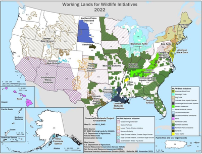 Working Lands for Wildlife Initiatives 2022