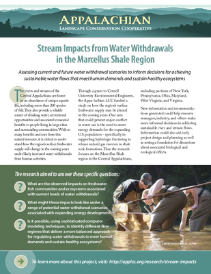 Stream Impacts from Water Withdrawals in the Marcellus Shale Region