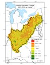 Human population change at the county level from 2001- 2010.